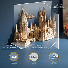 UGEARS Hogwarts Castle assembly kit, designed for precise fit and engaging build sessions