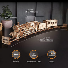 UGEARS Hogwarts Express coal tender with detailed wooden finish for an authentic look