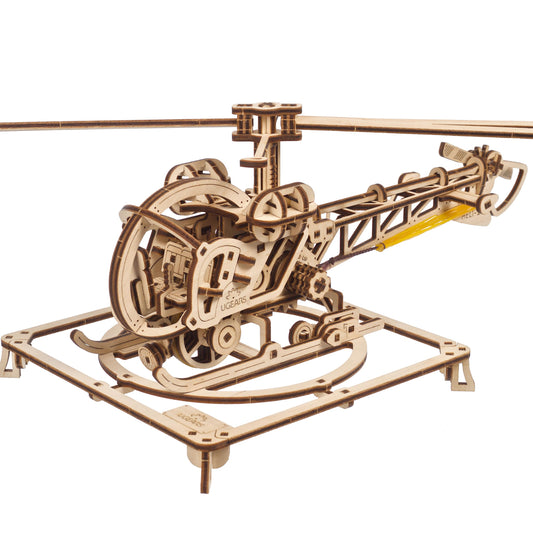 UGEARS mini helicopter assembly demonstrates a satisfying build for mindful hobby sessions