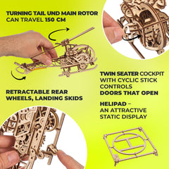 UGEARS adjustable searchlight highlights interactive realism on the helicopter model