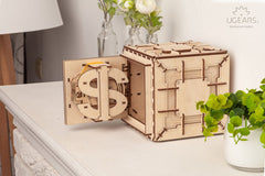 UGEARS Model Safe Kit display-ready presents a unique wooden puzzle