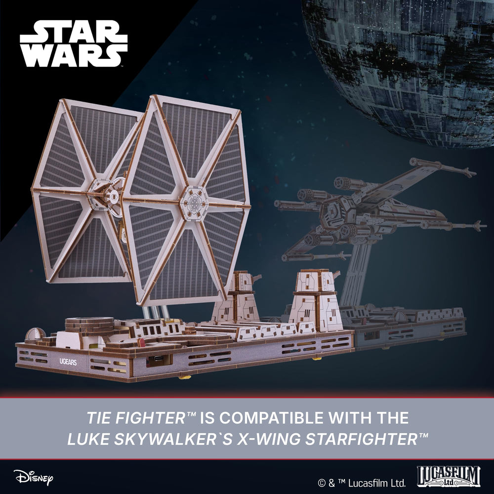 UGEARS TIE Fighter unboxing reveals a compact, high-quality building experience.