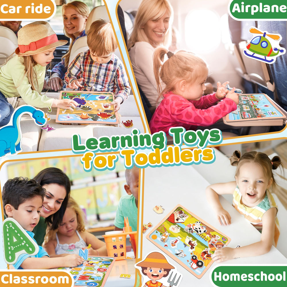 UIIOPJIOM car ride play with dinosaur puzzle supports quiet, focused activity in transit