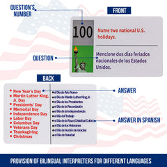 UIONML US Civic Test Flash Card 2026 durable cardstock withstands frequent handling
