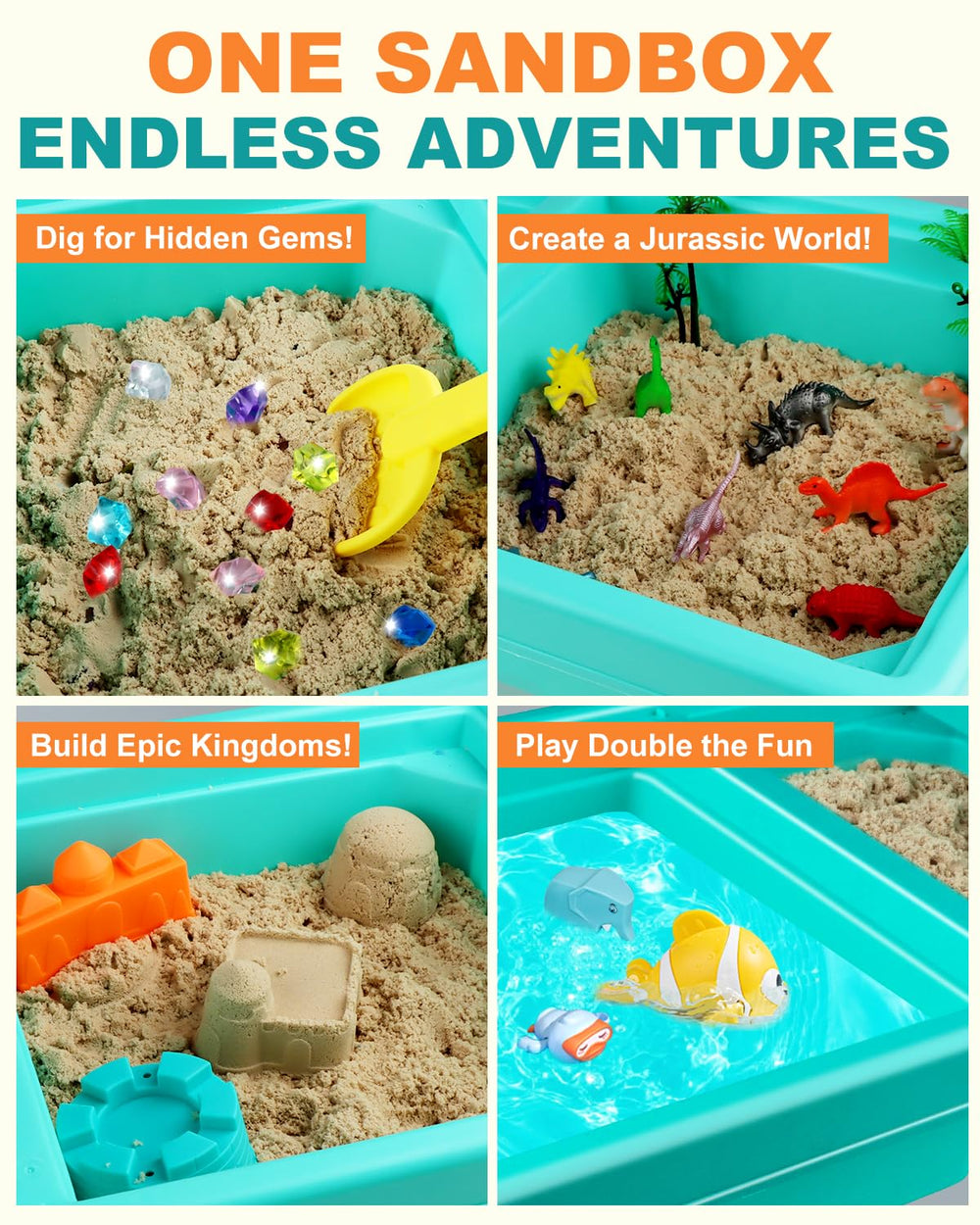 Uiopy Sandbox Kit kinetic sand for soft moldable play and exploration.