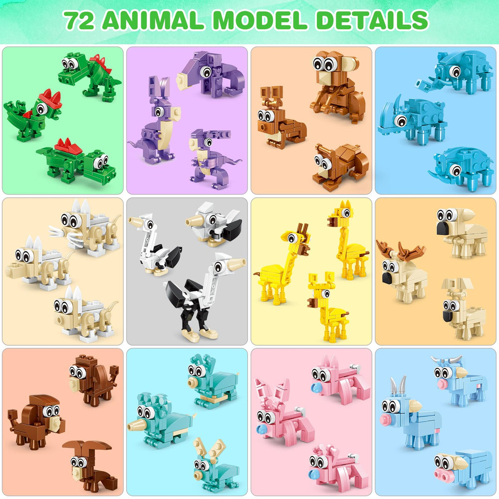 Uiqozok colorful mini animals with transformable play for classrooms