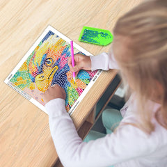 UiSdfuy Diamond Art Kit Pack showing six animal canvases for kids
