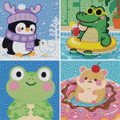 UiSdfuy diamond art kit penguin pattern for kids with focus and color skills