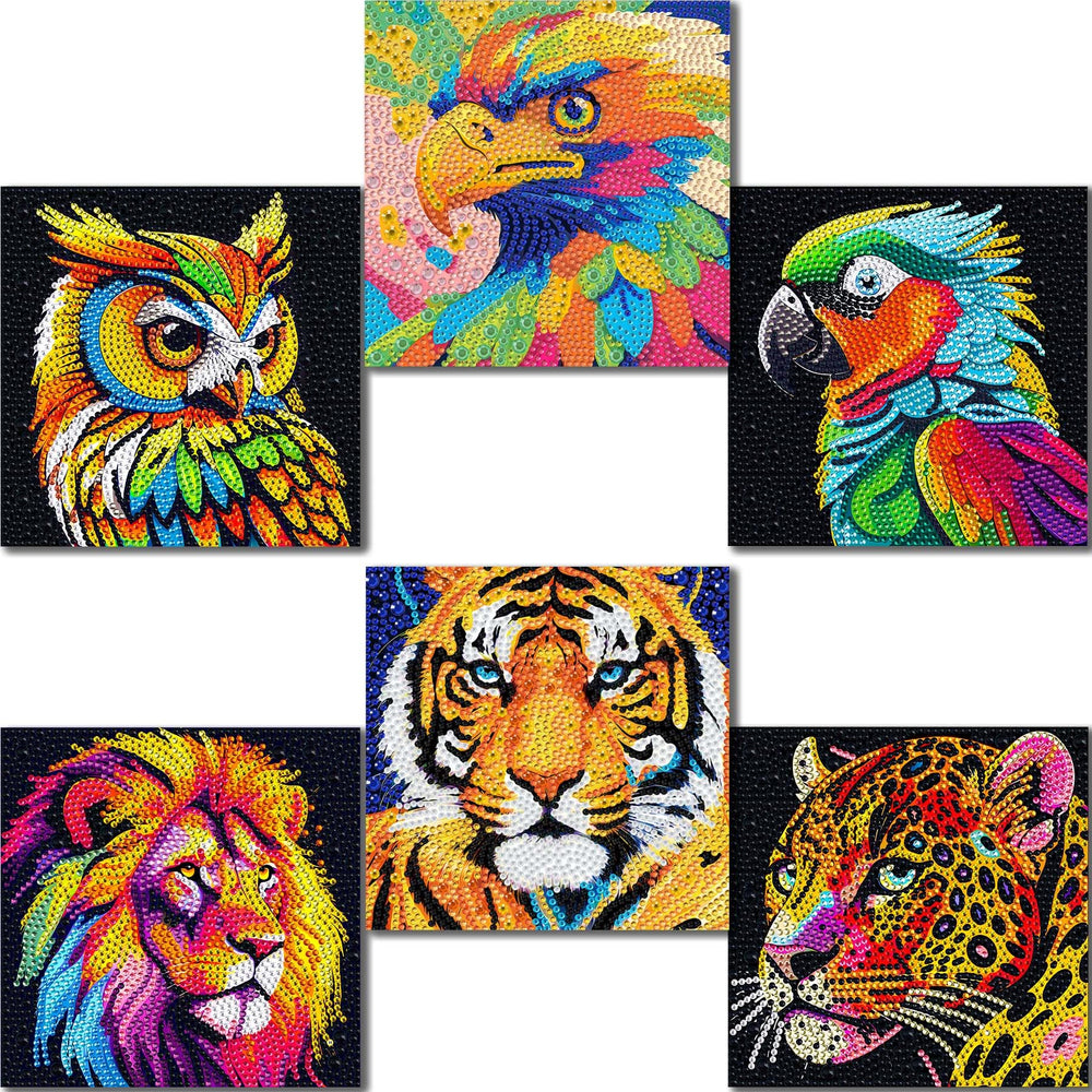UiSdfuy Diamond Art Tiger canvas for kids with bright, sparkly details