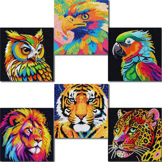 UiSdfuy Diamond Art Tiger canvas for kids with bright, sparkly details