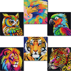 UiSdfuy Diamond Art Tiger canvas for kids with bright, sparkly details