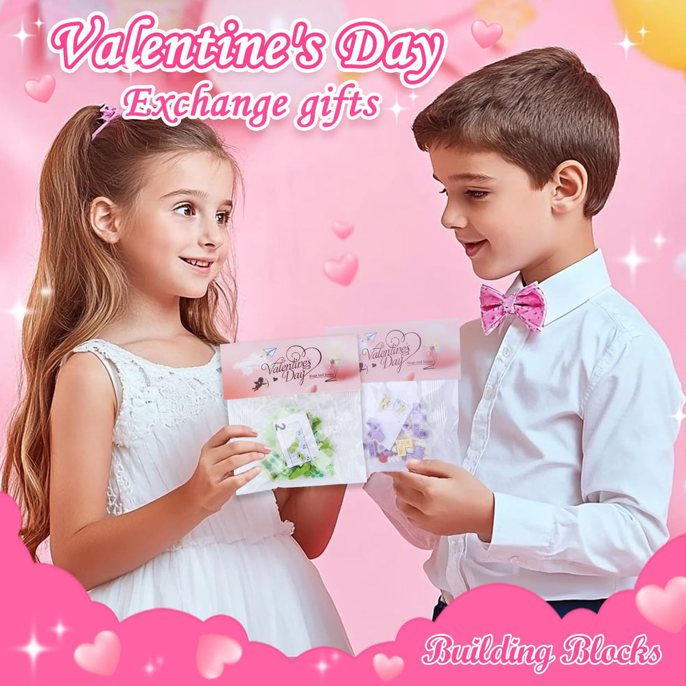 Uiseba valentines building block pieces closeup showing sturdy ABS