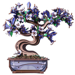 Ulieer 3D wooden bonsai tree puzzle in assembly mode for desk display.