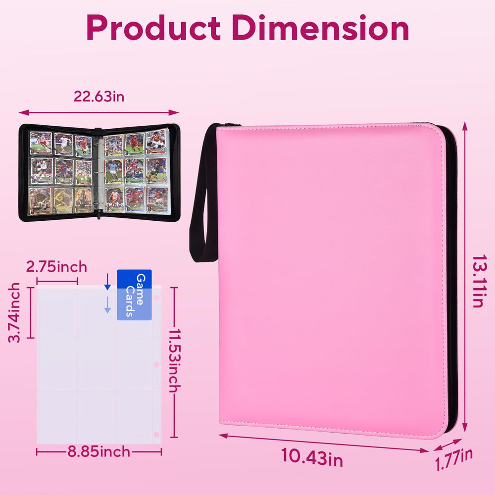 ULLTOON stylish pink binder for girls and women collectors