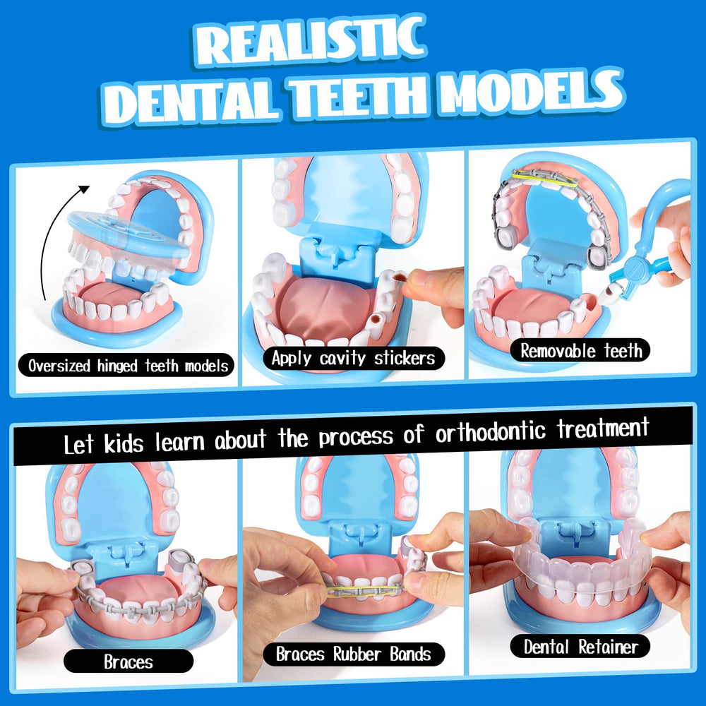 ULOVEME braces and retainer included for pretend orthodontic care