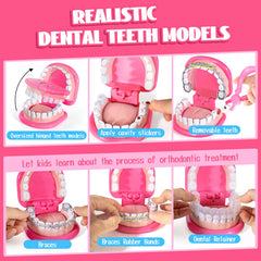 ULOVEME Pink Doctor Kit with realistic dental tools for engaging pretend sessions