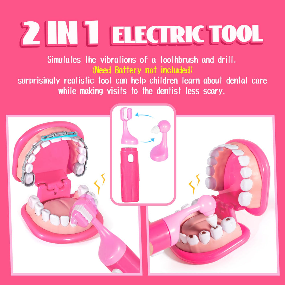 ULOVEME Pink Doctor Kit light-up mirror sparks interactive pretend play