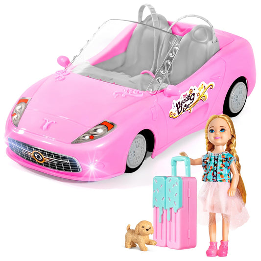 ULOVEME pink RC car doll-seat view, space for two dolls during play.