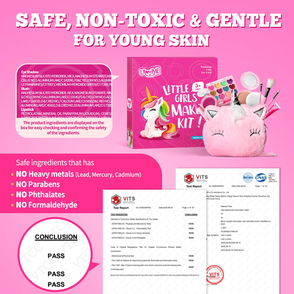 ULOVEME safety certification badge highlighting non-toxic materials