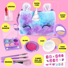 ULOVEME unicorn-themed makeup kit lay-flat case for organized playtime.