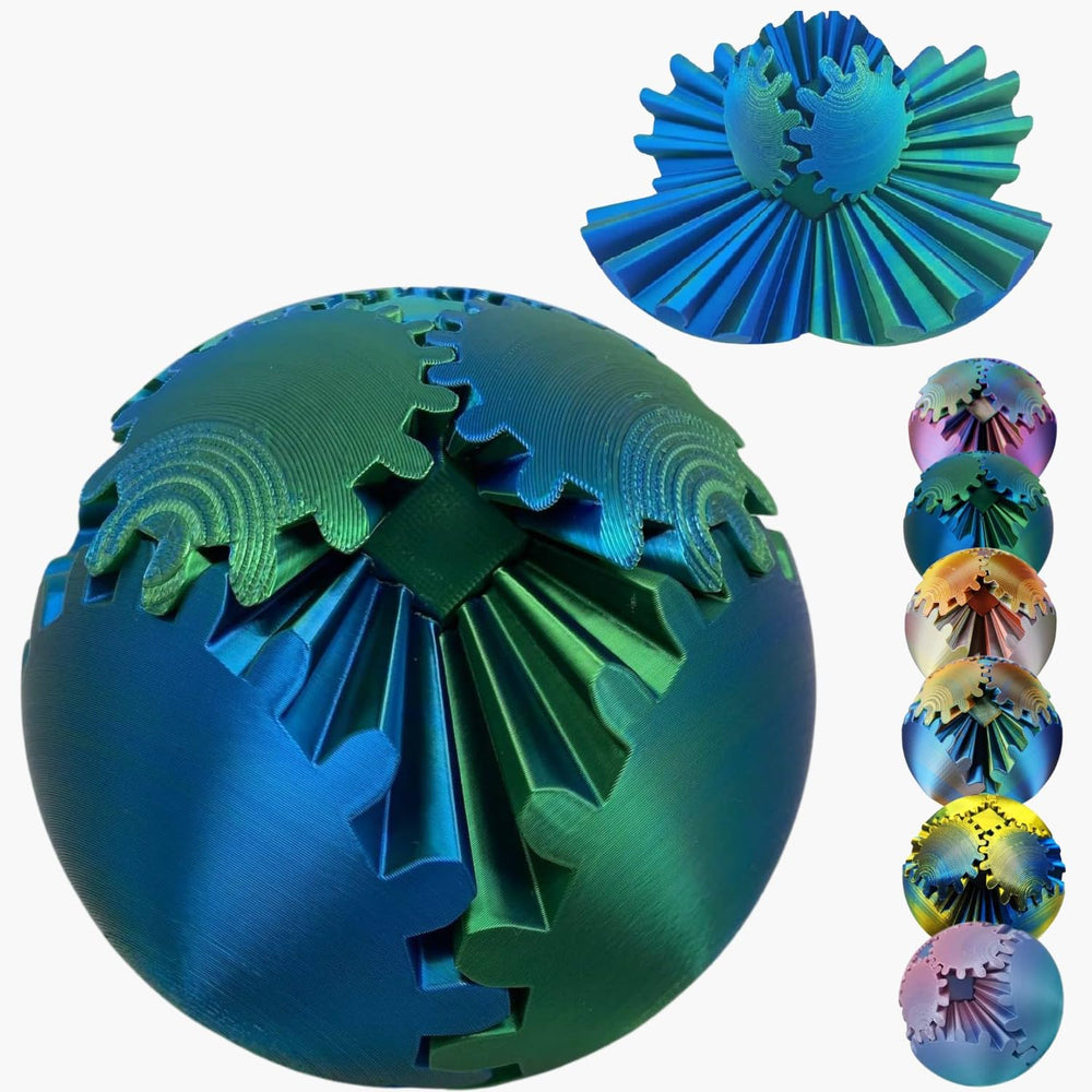 ULTHOOL Gear Ball 3D printed spin showcases a compact stress-relief toy