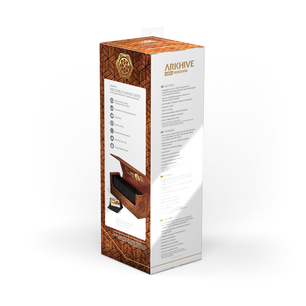 Ultimate Guard Arkhive 400+ setup enables tidy deck organization for players.