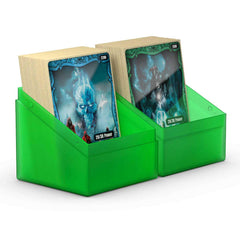 Ultimate Guard Boulder 100 deck case Emerald modular stack demonstrates interlocking versatility.