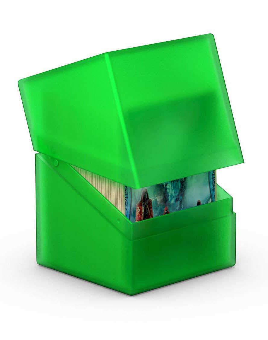 Ultimate Guard Boulder 100 deck case Emerald secure closure prevents spills during transit.