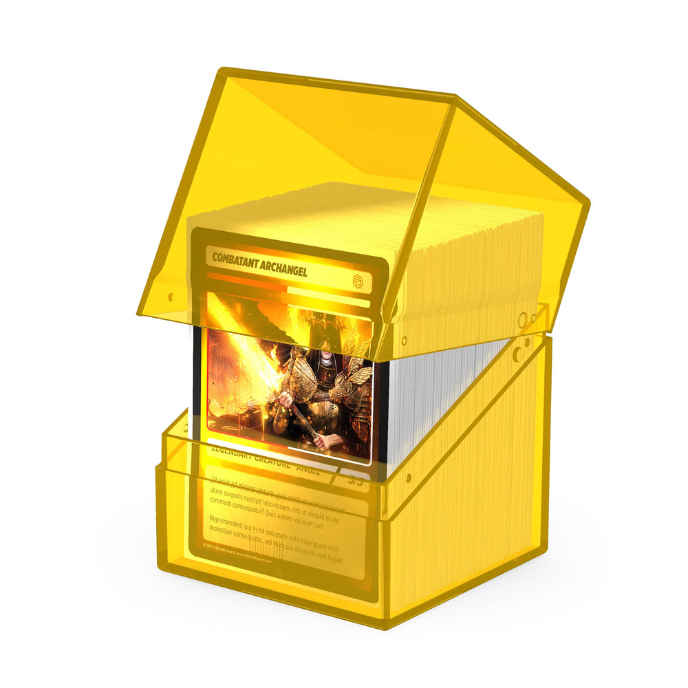 Ultimate Guard Boulder 100+ Clear Deck Case amber modular design for stacking with other Guard products.