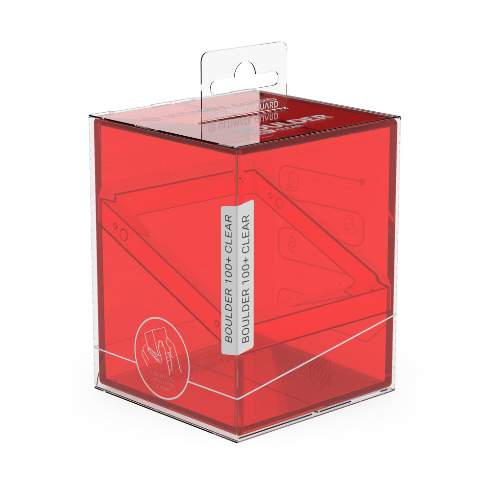 Ultimate Guard Boulder 100+ Clear deck case stackable design for modular setups.