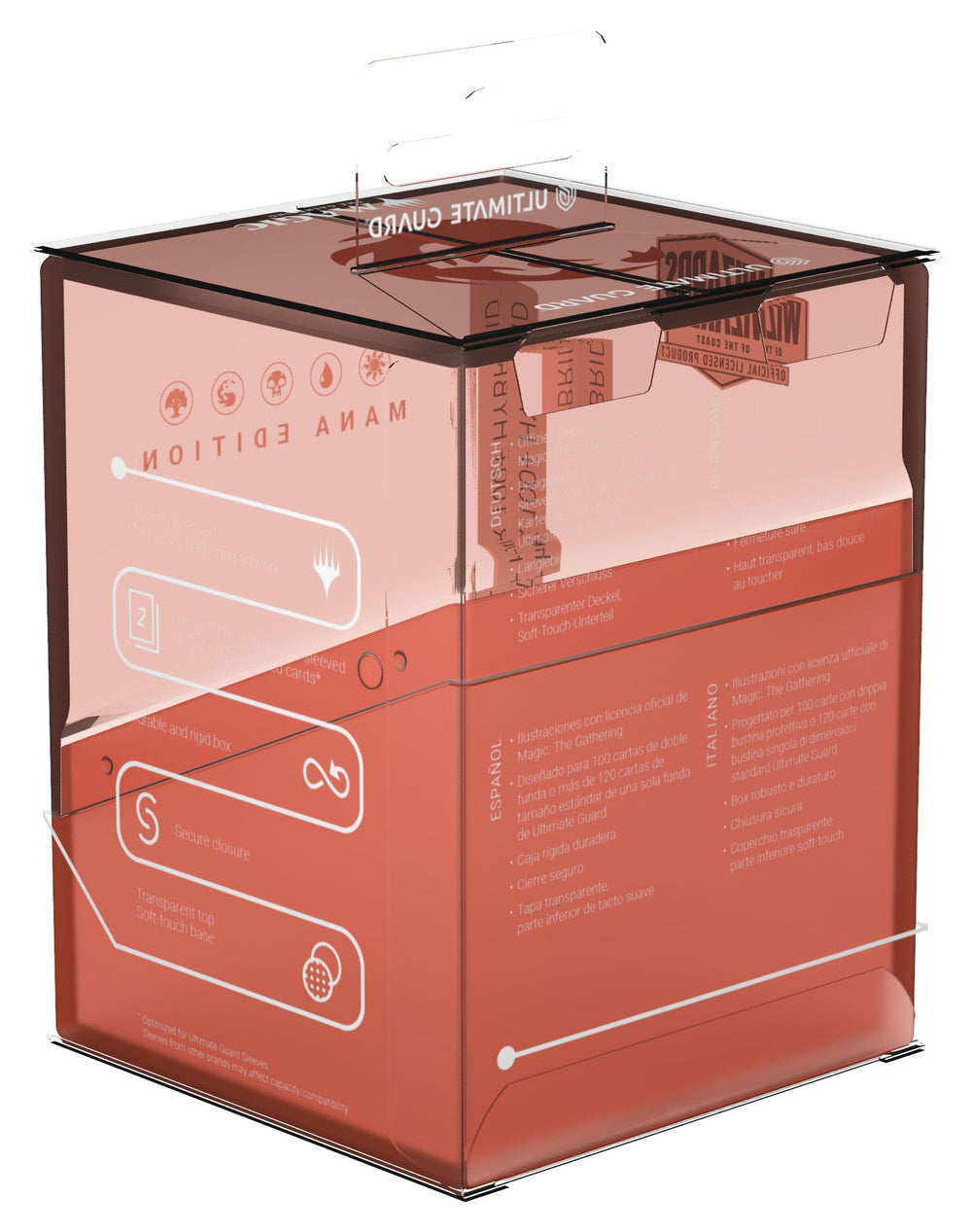Ultimate Guard Boulder 100+ Hybrid fits up to 100 double-sleeved cards.