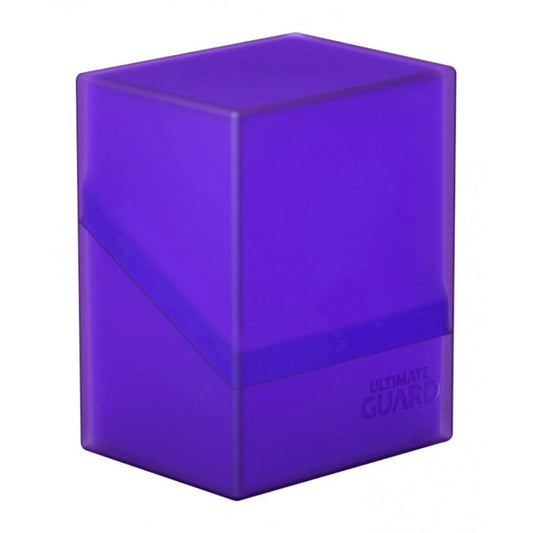 Ultimate Guard Boulder 80+ Classic front view, secure amethyst deck case for travel.