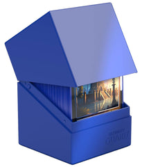 Ultimate Guard Boulder Solid 100+ blue side view highlights compact travel-friendly design.