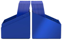Ultimate Guard Boulder Solid 100+ blue size comparison indicates card compatibility.