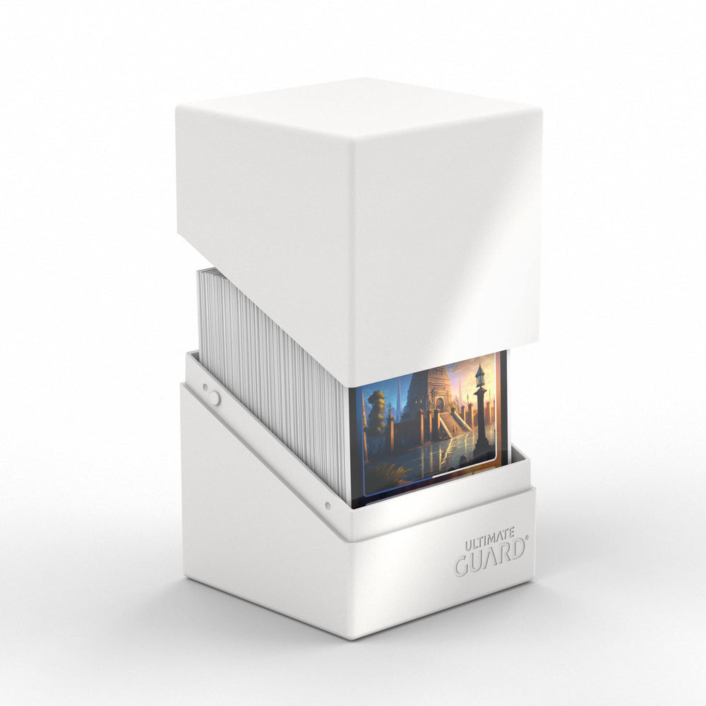 Ultimate Guard Boulder Solid 100+ deck case white open lid for quick access to cards