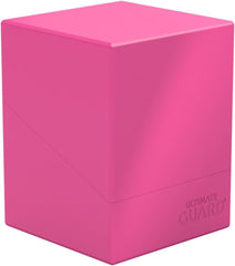 Ultimate Guard Boulder Solid 100+ Neon Pink deck case in use with 100 double-sleeved cards.