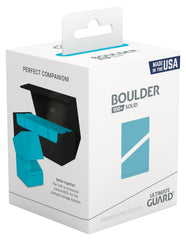 Ultimate Guard Boulder Solid 100+ turquoise interior tray keeps double-sleeved cards aligned