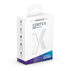 Ultimate Guard Cortex sleeve front view with glossy white back protecting vibrant card art