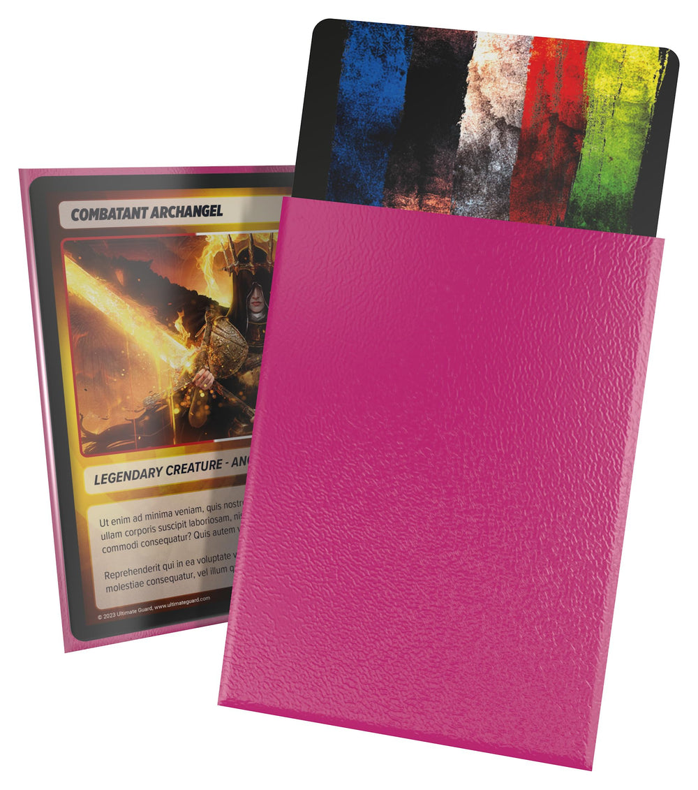 Ultimate Guard Cortex outer sleeves with pink back protect artwork and preserve color vibrancy.