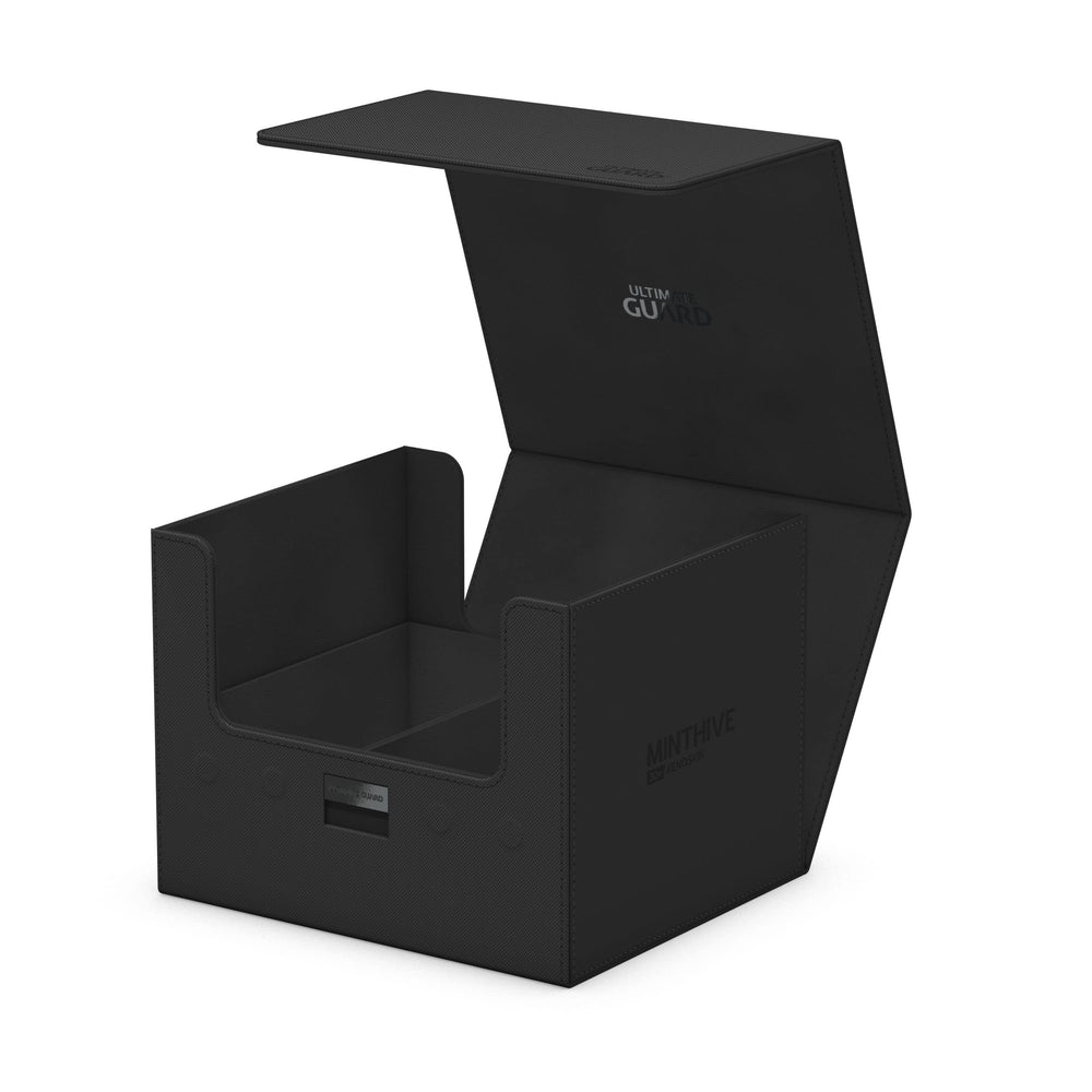 Inside view of Ultimate Guard Minthive 30+ deck case showing microfiber lining protecting cards