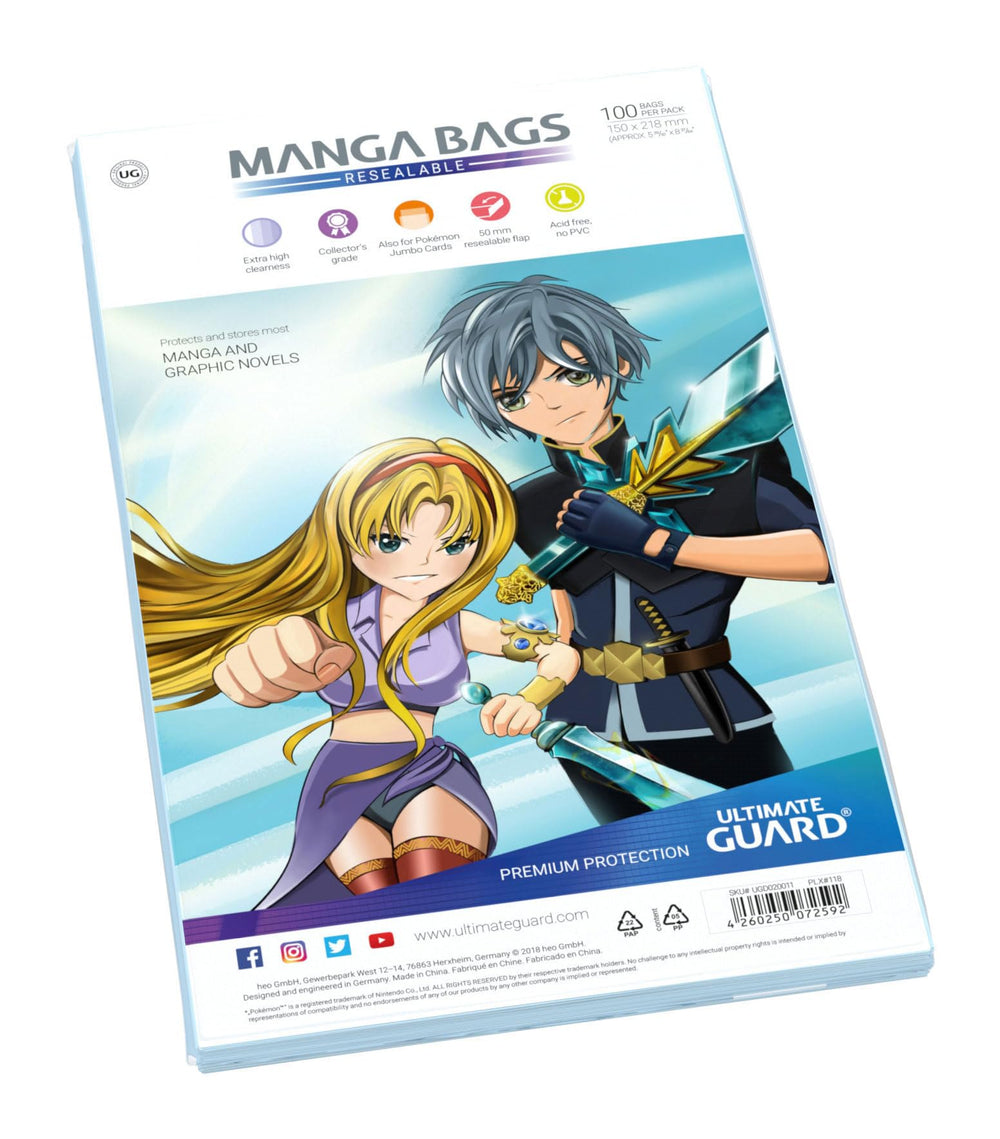 Ultimate Guard resealable manga bags show high clarity for vibrant artwork
