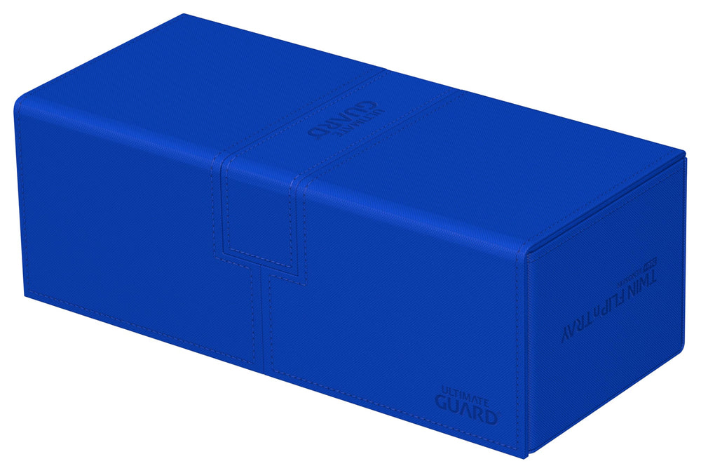 Ultimate Guard Twin Flip-n-Tray 266+ blue side view highlighting compact design.