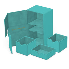 Ultimate Guard Twin Flip'n'Tray 200 Lagoon interior with Xenoskin lining for premium protection