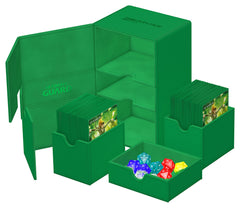 Ultimate Guard Twin Flip'n'Tray 160+ microfiber lining cushions cards and prevents scratches.