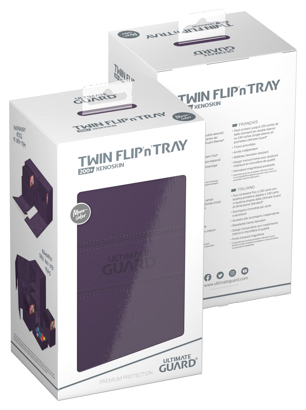 Ultimate Guard Twin Flip'n'Tray 200+ compact-transport design for on-the-go gaming.