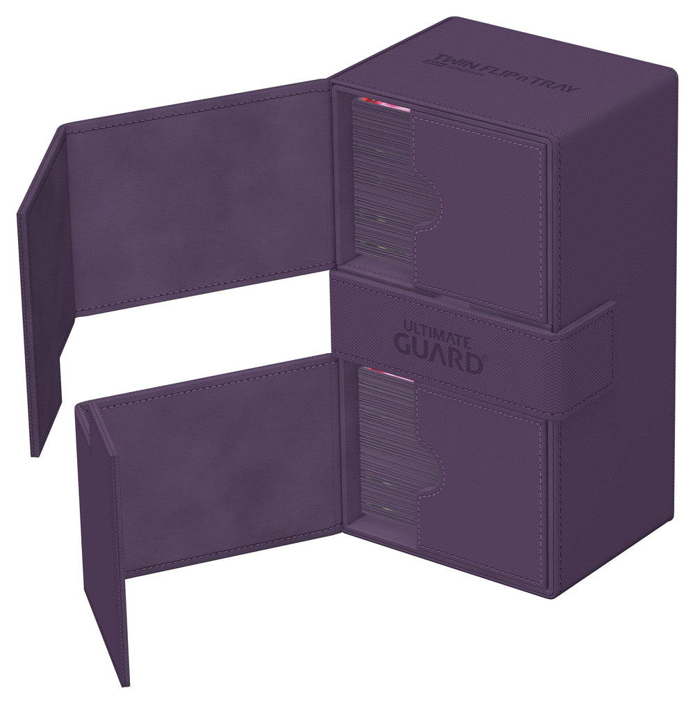 Ultimate Guard Twin Flip'n'Tray 200+ microfiber-lining protects cards from scratches.