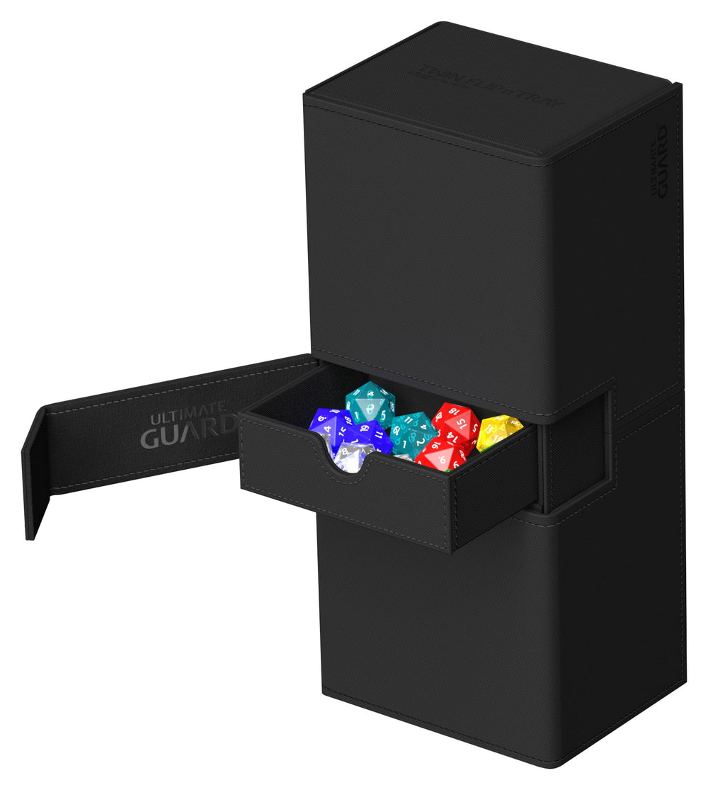 Ultimate Guard Twin Flip'n'Tray 266+ open compartments simplify organization of cards and tokens.
