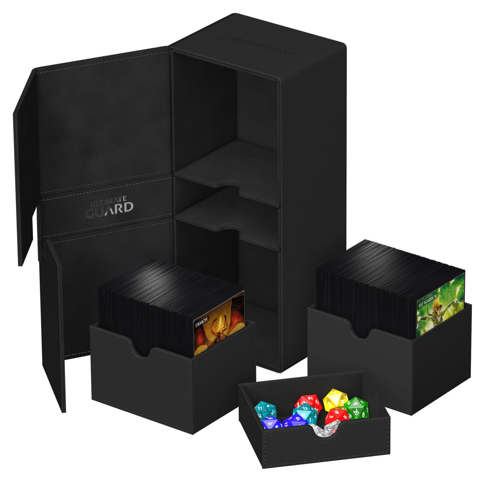Ultimate Guard Twin Flip'n'Tray 266+ magnetic closure keeps contents secure on the go.