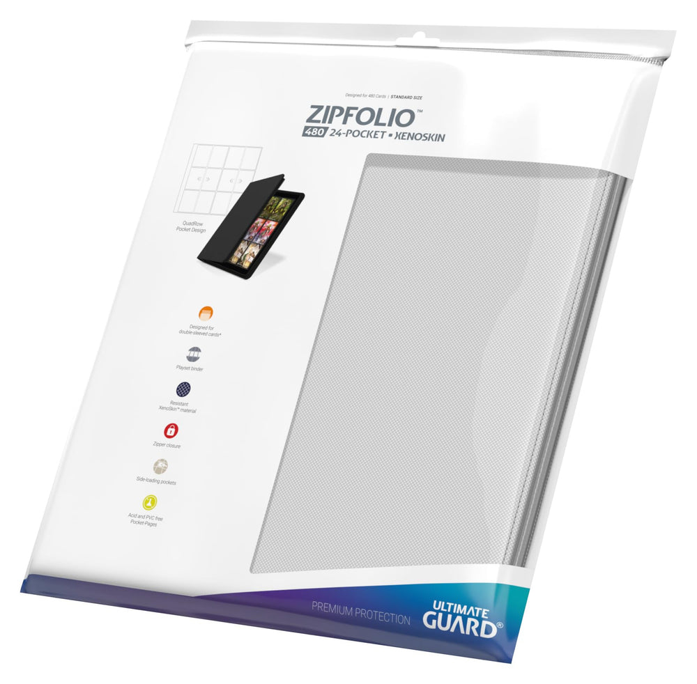 Zipfolio 480 White travel-ready binder shown in compact form.