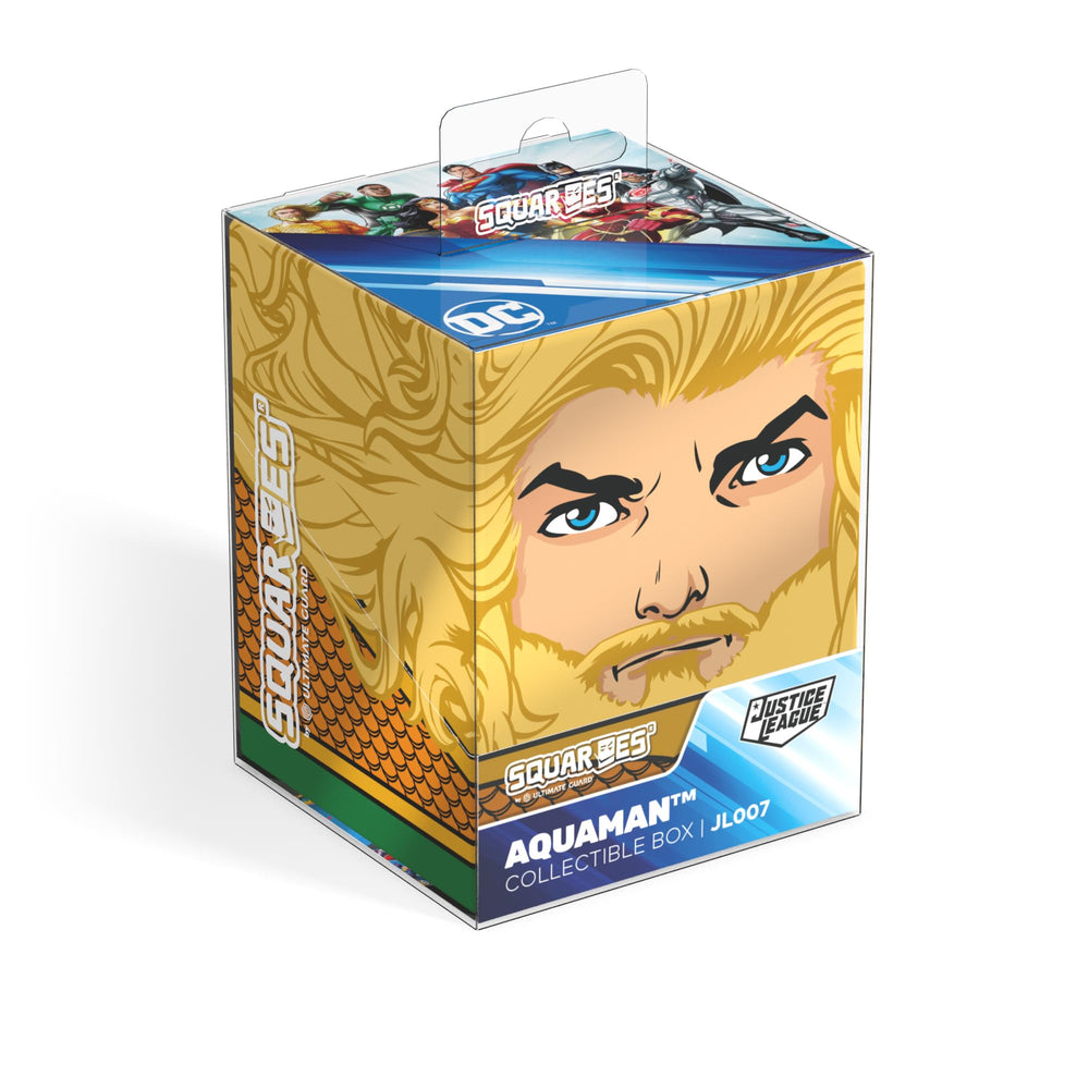 Ultimate Guard Squaroes Boulder100+ Aquaman licensed design and DC logo.